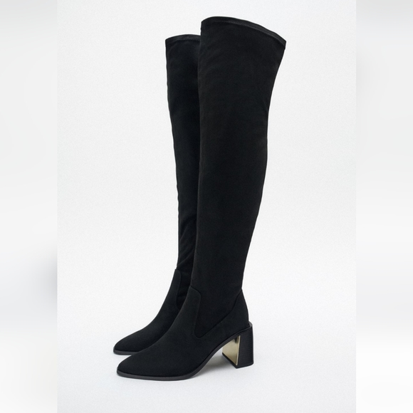NWT Zara Heeled Over the Knee Boots - Picture 6 of 7